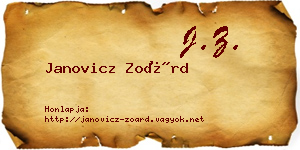Janovicz Zoárd névjegykártya